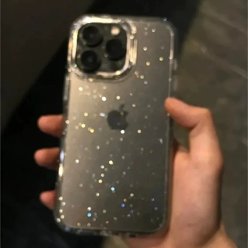 Luxury Bling Glitter Clear Phone Case for Iphone 16 15 14 13 12 11 Pro Max X XR XS 7 8 plus Shockproof Transparent Soft Cover